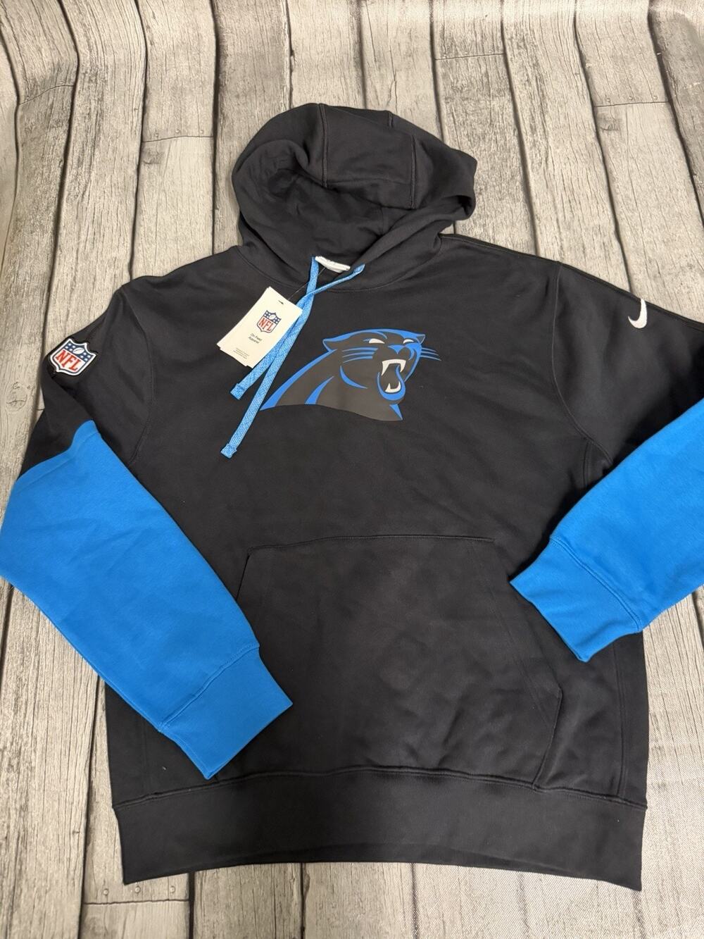 NWT Men’s Nike Nike Carolina Panthers Sideline Hoodie Black/Blue Sz Medium